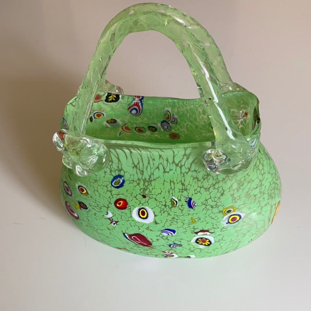 Green glass purse no brand
